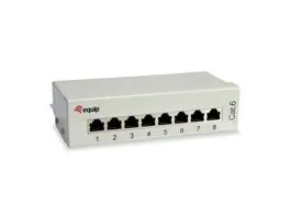 Equip Asztali patch panel - 227369 (8 port, Cat6, árnyékolt, szürke)