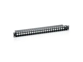 Equip Keystone Patch Panel - 769124 (24 port, Cat6, 1U, árnyékolatlan, fekete)