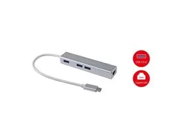 Equip Multifunkciós átalakító - 133481 (Bemenet: USB-C, Kimenet: 3x USB3.0/RJ45(Gigabit))