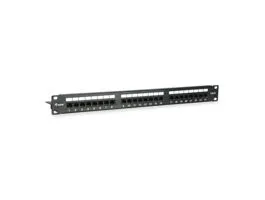 Equip Patch panel - 135425 (24 port, Cat6, árnyékolatlan, fekete)