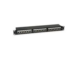 Equip Patch panel - 326425 (24 port, Cat6, 1U, árnyékolt, fekete)