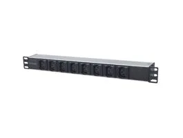 Manhattan elosztó - 19&quot; 1U Rackmount elosztó, 8db C13 aljzat kiesés gátlóval (Anti-Shedding), 2m eltávolítható kábel