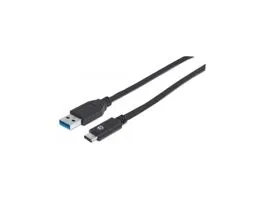 Manhattan Kábel - USB3.0 to Type-C kábel, 1m, Fekete