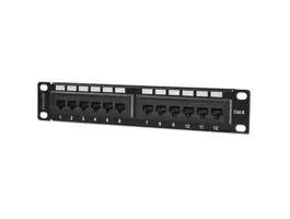 Manhattan Patch panel - CAT6 UTP árnyékolatlan patch panel, 12 portos, 10&quot; 1U, Fekete