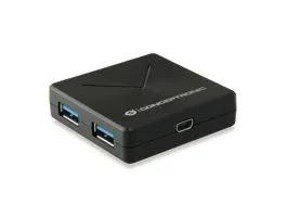 Conceptronic USB Hub - HUBBIES02B (4 port, USB3.0, fekete)