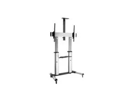 Equip TV állvány - 650605 (60&quot;-100&quot; álló, dönthető, állítható magasság, gurulós, Max.:100kg, fekete/ezüst)