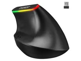 Everest Vezeték nélküli Egér - SMW-618  Ergonomic Vertical (1600 DPI, 6 gomb, optikai, fekete, RGB LED)