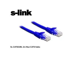 S-link Kábel - SL-CAT602BL (UTP patch kábel, CAT6, kék, 2m)