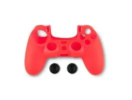 Spartan Gear PS4 kontroller szilikon skin piros + thumb grips