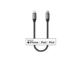 Satechi USB-C - lightning kábel (MFI), szőtt, 25cm - Space Grey