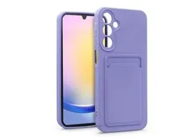 Samsung Galaxy A25 5G szilikon hátlap kártyatartóval - Card Case - lila