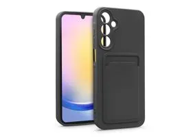 Samsung Galaxy A25 5G szilikon hátlap kártyatartóval - Card Case - fekete