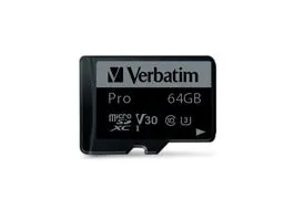 Verbatim 47042 SDXC 64GB Pro U3 Class 10 micro memóriakártya + adapter