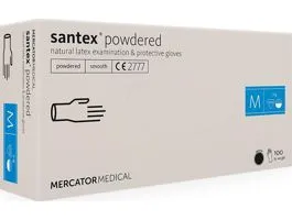 Santex púderes M-es méret 100db/doboz latex kesztyű