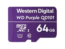 Western Digital MicroSD kártya - 64GB (microSDHC, SDA 6.0, 24/7 működtetés, Purple)