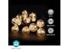 NEDIS SmartLife Dekoratív Lámpák Party LED füzér Wi-Fi Meleg Fehér 10 db. LED 9.00 m Android Izzó átmérő: 45 mm (WIFILP0