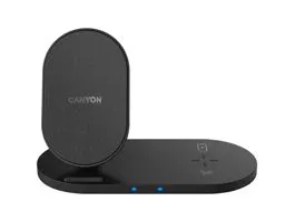 Canyon WS-202 2-in-1 15W univerzális vezeték nélküli töltő adapter fekete (Qi)