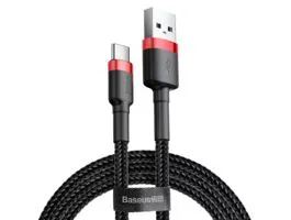 Baseus CATKLF-U91 Cafule 3m 2A USB A/USB C piros-fekete adat- és töltőkábel