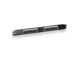 Equip Patch panel - 235316 (16 port, Cat5e, 1U, árnyékolatlan, fekete)