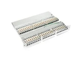 Equip Patch panel - 326448 (48 port, Cat6, 1U, árnyékolt, fekete)