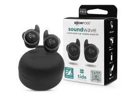 Boompods TWS Bluetooth sztereó headset v5.3 + töltőtok - Boompods Soundwave   Ocean TWS with Charging Case - fekete