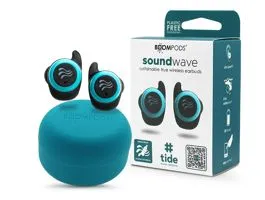 Boompods TWS Bluetooth sztereó headset v5.3 + töltőtok - Boompods Soundwave   Ocean TWS with Charging Case - kék