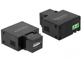 Delock 1 A-s, fekete, A-típusú USB töltő portos Keystone modul (86505)