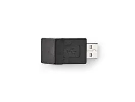 NEDIS USB-A Adapter USB 2.0 USB-A Dugasz USB-A Aljzat 480 Mbps Kerek Nikkelezett PVC Fekete Doboz (CCGB60940BK)