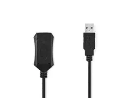 NEDIS Aktív USB-kábel USB 2.0 USB-A Dugasz USB-A Aljzat 480 Mbps 10.0 m Kerek Nikkelezett PVC Réz Label (CCGL60EXTBK100)