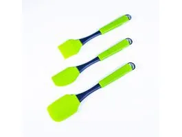 IRIS KT-231-G szilikon 3 darabos szett, sütőecset és spatulák, zöld