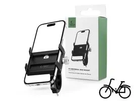 Tech-Protect univerzális kerékpárra szerelhető fém telefontartó - Tech-Protect V4 Universal Bike Mount - fekete