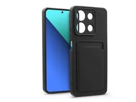 Xiaomi Redmi Note 13 4G szilikon hátlap kártyatartóval - Card Case - fekete