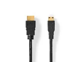 NEDIS Nagy Sebességű HDMI  kábel Ethernet HDMI Csatlakozó HDMI Mini Csatlakozó 4K@30Hz 10.2 Gbps 1.50 m Kerek PVC Fekete