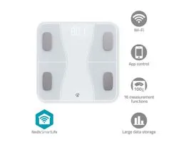 NEDIS SmartLife Egészségügyi mérlegek Bluetooth BMI / BMR / Csontok / Izom / Súly / Víz / Zsír 12 Max. terhelés: 180 kg