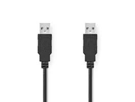 NEDIS USB kábel USB 2.0 USB-A Dugasz USB-A Dugasz 480 Mbps Nikkelezett 1.00 m Kerek PVC Fekete Label (CCGL60000BK10)