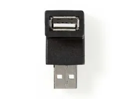 NEDIS USB-A Adapter USB 2.0 USB-A Dugasz USB-A Aljzat 480 Mbps Kerek Nikkelezett PVC Fekete Doboz (CCGB60930BK)