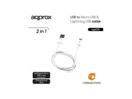 APPROX Kábel - USB to Micro USB  Lightning USB cable (Apple, iPhone, iPad)