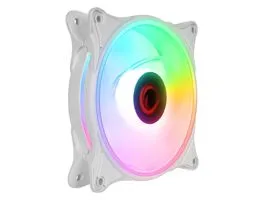 Rampage Cooler 12cm - GLARE F50 (64,56 m3/h, ház hűtésre, Rainbow LED, fehér)