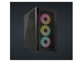 CORSAIR Ház iCUE 4000D RGB AIRFLOW, 3xAF120 RGB ELITE Ventillátorral + Kontroller, Tápegység nélkül, Edzett Üveg, fekete