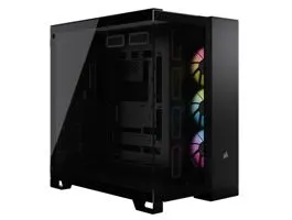 CORSAIR Ház iCUE LINK 6500X RGB, 3x iCUE LINK RX120 RGB Ventilátor, Tápegység nélkül, Edzett Üveg, fekete