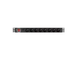 Lanberg 19&quot; PDU/elosztósor 1U 16A 2m 8X IEC C13 aljzat, fekete C20