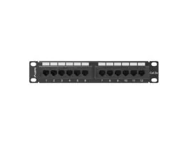 Lanberg Patch panel 12 port 1U 10&quot; CAT.5e fekete