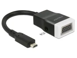 Delock Adapter HDMI-micro D dugó  VGA hüvely audióval (65589)