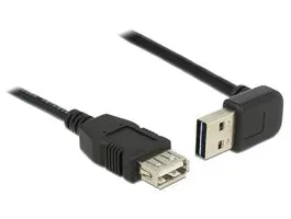 Delock EASY-USB toldó kábel, 2m, EASY-USB2.0 &quot;A&quot; fel/le 90 -s dugó és USB2.0 &quot;A&quot; aljzat csatlakozók (83548)