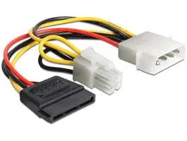 Delock tápkábel Molex 4 pinen apa  SATA 15 pines anya + P4 apa (60127)