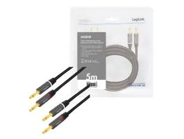 Logilink Audio kábel, 2x2 Banán csatlakozó, fém, 5 m (CA1211)