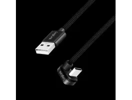 Logilink USB 2.0 Type-C kábel, C/M 180 fok - USB-A/M, alu, fekete, 1 m (CU0192)