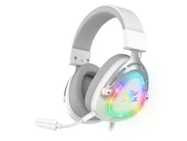 Spirit of Gamer Fejhallgató - ELITE H40 White (MultiPlatform, RGB, 3.5mm Jack, mikrofon, hangerőszabályzó, nagy-párnás)