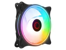 Rampage Cooler 12cm - GLARE F50 (64,56 m3/h, ház hűtésre, Rainbow LED, fekete)