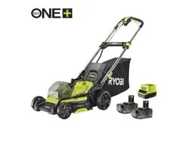 Ryobi 18V One Plus szénkefe nélküli fűnyíró, 40cm vágási szélességgel, 2x 4,0Ah akkumulátor, töltő - RY18LMX40C-240